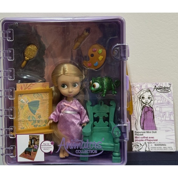 Disney Other - NWT Disney Animators Collection Rapunzel Tangled Mini Doll Play Set Purple Case